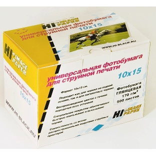 Бумага Hi-Black A210200U/H-170-4R-500 глянцевая односторонняя (Hi-image paper) 10x15, 170 г/м, 500 л.