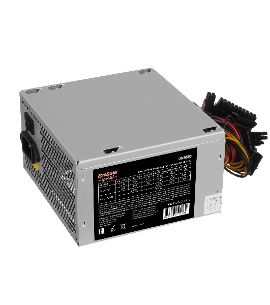 Блок питания ExeGate UNS550 (ES282068RUS-PC), 550Вт, 120мм, серебряный