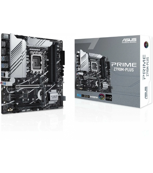 Материнская плата ASUS PRIME Z790M-PLUS, LGA 1700, Intel Z790, 4xDDR5, 4xSATA, 3xM.2, 1xPCIe 4.0 x4, 1xPCIe 5.0 x16, 2xPCIe x1, 1xDP, 1xHDMI, 1x 1Gb LAN, 1xUSB-C 3.2 Gen 2x2, 1xUSB 3.2 Gen 2, 4xUSB 3.2 Gen 1, 2xUSB 2.0, 3x3.5 мм, 7.1, mATX