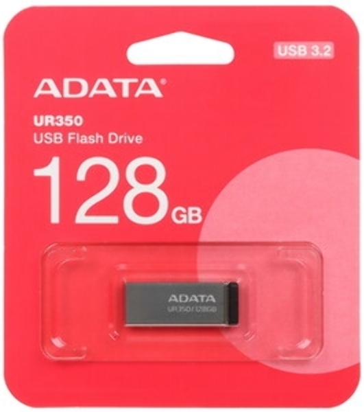 Флешка USB ADATA UR350 (UR350-128G-RSR/BG), 128Gb, USB 3.2, R/W 100/15, серебристый/коричневый