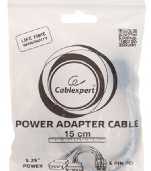 Разветвитель питания Cablexpert CC-PSU-SATA, SATA->PCI-Express 6pin, для подключения в/к PCI-Е (6pin) к б/п ATX
