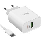 Сетевое зарядное устройство HOCO C80A Rapido 1xUSB + 1xUSB-C, 3.1A, 20W, белый, фото18