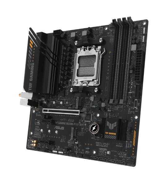 Материнская плата ASUS TUF GAMING A620M-PLUS WIFI, AM5, AMD A620, 4xDDR5, 4xSATA, 2xM.2, 1xPCIe 4.0 x16, 2xPCIe x1, 2xDP, 1xHDMI, 1x 2.5Gb LAN, 4xUSB-A 2.0, 2xUSB-A 3.2 Gen 1, 3x3.5 мм, 7.1, mATX