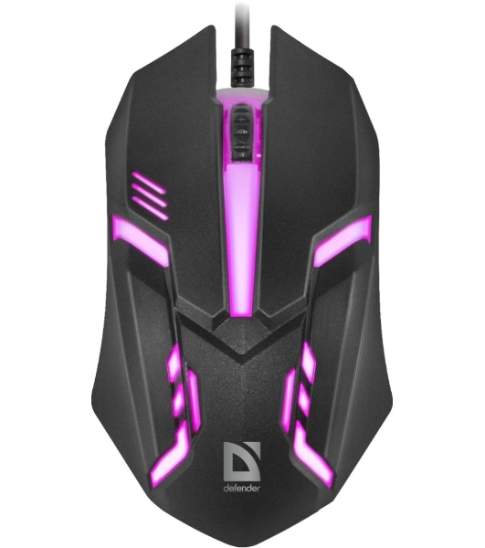 Мышь проводная Defender Cyber MB-560L черный, 1200 dpi, USB, кнопки - 3