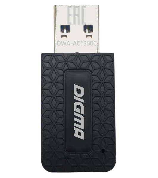 Сетевой адаптер WiFi Digma DWA-AC1300C AC1300 USB 3.0 (ант.внутр.) 1ант. (упак.:1шт)