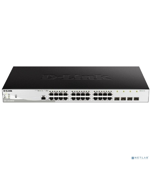 Коммутатор D-Link DGS-1210-28P/ME/B2A, 24×1 Гбит/с + 4×1 Гбит/с SFP, управляемый