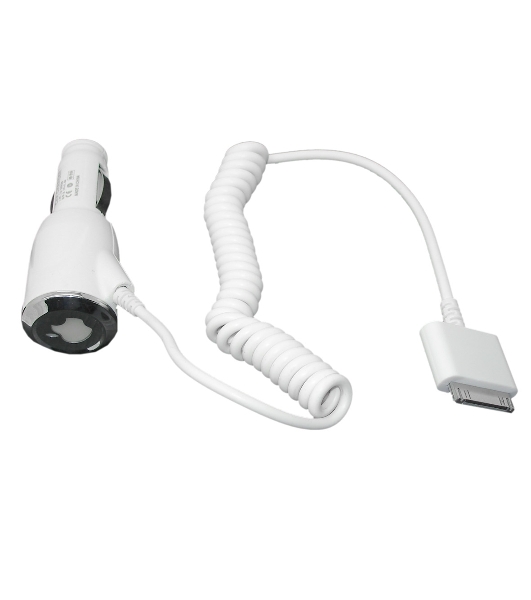 Автомобильная зарядка для Apple iPhone4s, iPhone4 (5V, 1A) белый