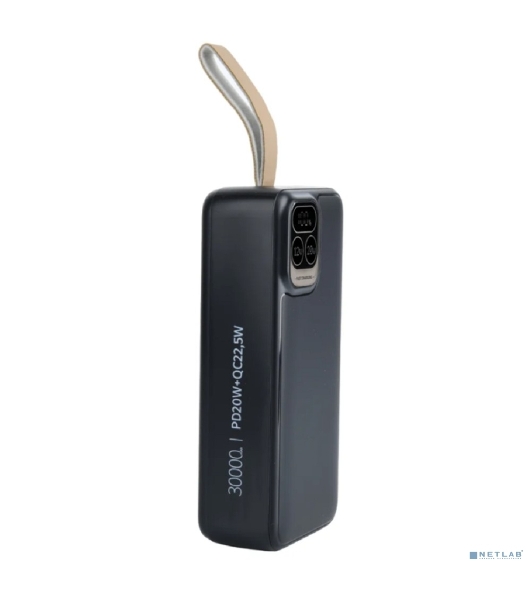 Портативный аккумулятор Perfeo Powerbank Atomic Age 30000 mAh/LED дисплей/PD + QC 3.0/Type-C/2 USB/Выход: 5A, max 22.5Wчерный (PF_E1478)