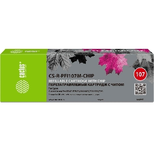 Картридж перезаправляемый струйный Cactus CS-R-PFI107M-CHIP пурпурный для Canon imageProGRAF iPF670/680/685/770/780/785