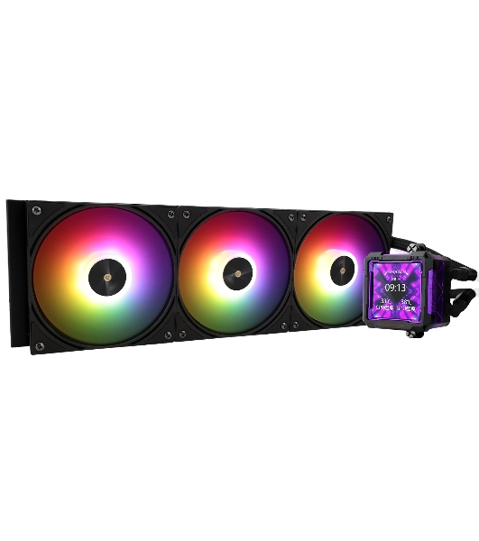 Водяное охлаждение для процессора Thermalright Frozen Warframe Pro 360 черный ARGb (360мм, черный, ARGb/Fans: 3x120мм, 70.84CFM, 29.8dBA, 2000RPM/Pump height 60мм, 23dBA, 3000RPM, Rad thickness 27mm/S: 1200, 1700, 1851, 2011, 2066, 115X, AM4, AM5)