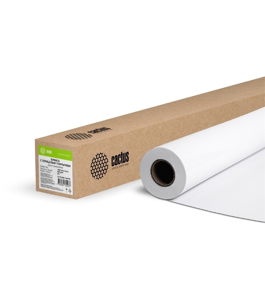 Бумага Cactus CS-PG200-106730 42'(A0+) 1067мм-30м/200г/м2/белый глянцевое универсальная (с покрытием)