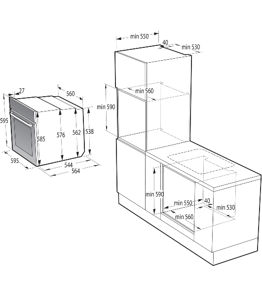 Независимая духовка Gorenje BOSX6737E09BG, встраиваемый