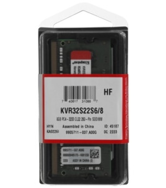 Оперативная память Kingston DDR4 8GB 3200MT/s Non-ECC CL22 DIMM 1Rx8