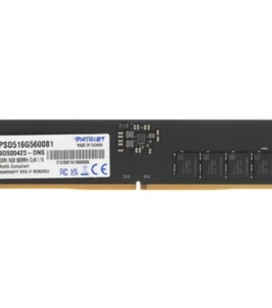 Оперативная память Patriot Signature Premium, DDR5, 16Gb (1x16 GB), 5600 MHz, CL46, DIMM, радиатор, черный