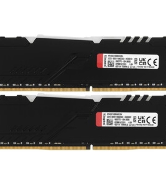Оперативная память Kingston Fury Beast, DDR4, 64GB (4x16GB), 3200MHz, CL16, DIMM, радиатор, черный
