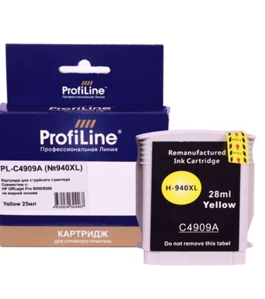 Картридж струйный ProfiLine PL-C4909A №940XL для принтеров HP Officejet Pro 8000/8500 Yellow пигмент
