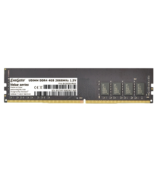 Оперативная память Exegate, DDR4, 4GB (1x4 GB), 2666 MHz, CL19, DIMM, OEM