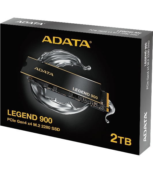 Накопитель SSD ADATA LEGEND 900, 2000Gb, PCIe 4.0 x4, 2280, NVMe, R/W 7000/5400, с радиатором