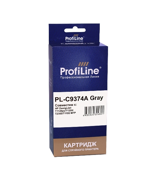 Картридж струйный ProfiLine PL-C9374A (№72) для HP DesignJet T1120ps/T1200/T2300/T1100 MFP Gray