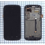 Дисплей для Huawei Ascend P1 LTE черный с рамкой, фото2