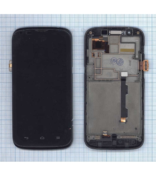 Дисплей для Huawei Ascend P1 LTE черный с рамкой