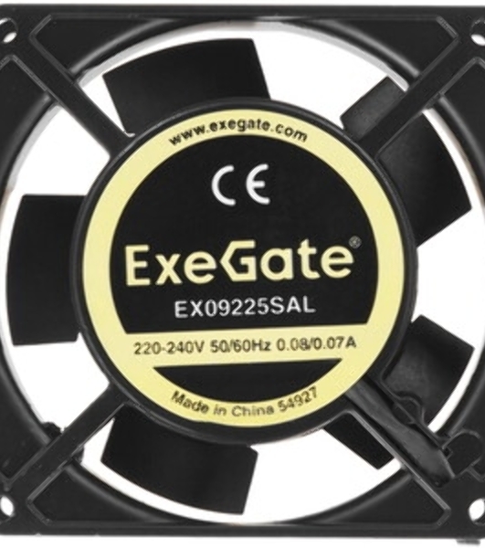 Вентилятор для корпуса ExeGate EX09225SAL черный, 92 мм, 2450 об/мин, 31 дБ