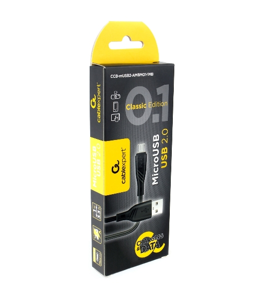 Кабель USB2.0 Cablexpert CCB-mUSB2-AMBMO1-1MB, AM/microB, издание Classic 0.1, 1м, черный, блистер