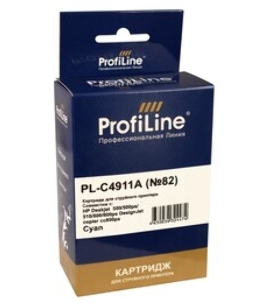 Картридж струйный ProfiLine PL-C4911A №82 для принтеров HP Deskjet 500/500ps/510/800/800ps DesignJet copier cc800ps Cyan водные