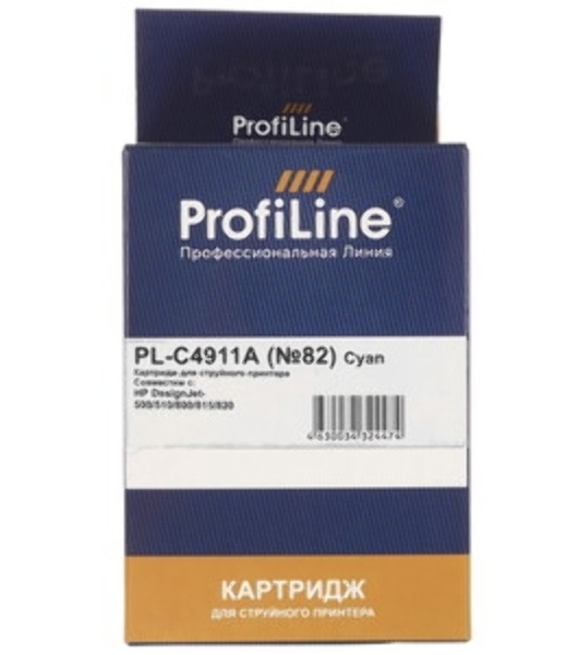 Картридж струйный ProfiLine PL-C4911A №82 для принтеров HP Deskjet 500/500ps/510/800/800ps DesignJet copier cc800ps Cyan водные