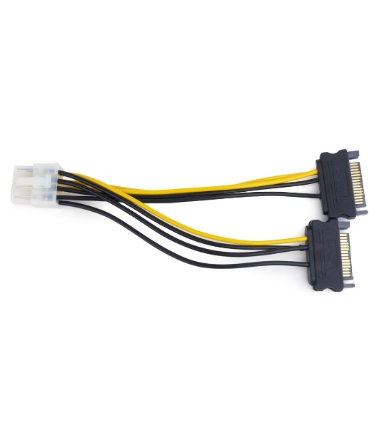 Разветвитель питания Cablexpert CC-PSU-83, 2xSATA->PCI-Express 8pin, для подключения в/к PCI-Е (8pin) к б/п ATX