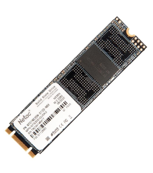 Накопитель SSD Netac N535N, 512Gb, M.2 2280, SATA-III, R/W 540/490