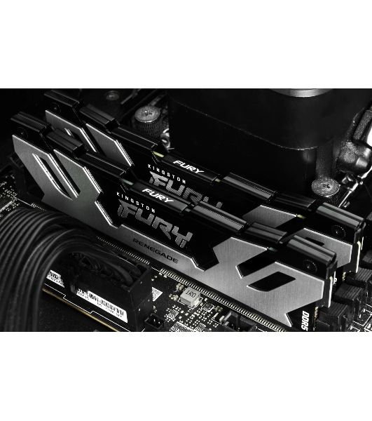 Оперативная память Kingston Fury Renegade, DDR5, 32Gb (1x32GB), 6400MHz, CL32, DIMM, радиатор, серебристый/черный