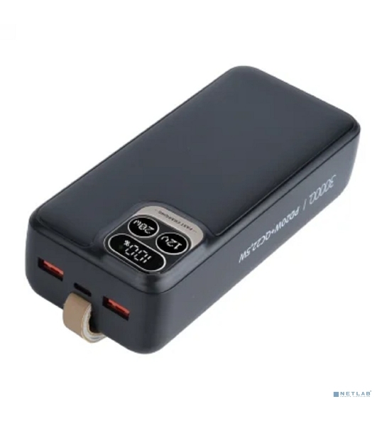 Портативный аккумулятор Perfeo Powerbank Atomic Age 30000 mAh/LED дисплей/PD + QC 3.0/Type-C/2 USB/Выход: 5A, max 22.5Wчерный (PF_E1478)