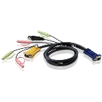 Кабель ATEN KVM Cable 2L-5305U Кабель для KVM: USB(Am)+DB15(m)+2*Audio (PC) -на- SPHD15(m)+2*Audio (KVM), 5м, фото2