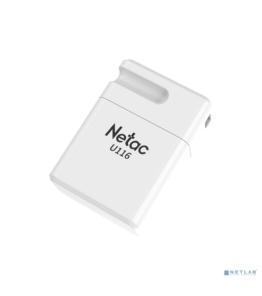 Флешка USB Netac U116 mini (NT03U116N-032G-32WH USB), 32Gb, USB 3.2, R/W 90/30, белый