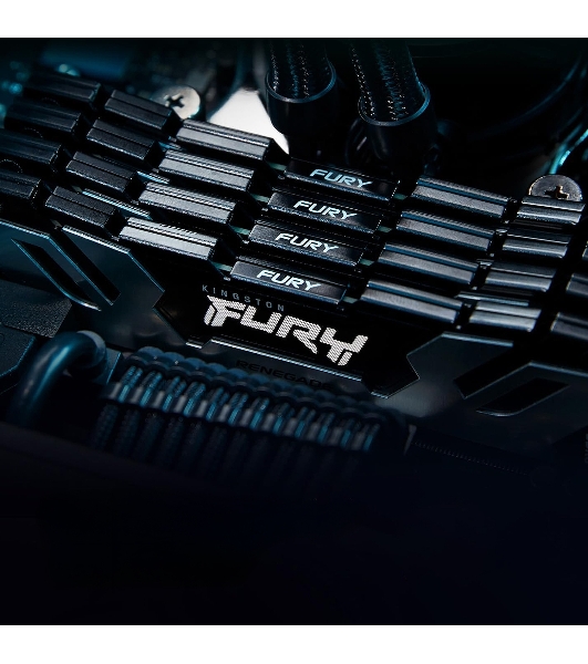 Оперативная память Kingston Fury Renegade, DDR5, 32Gb (1x32GB), 6400MHz, CL32, DIMM, радиатор, серебристый/черный
