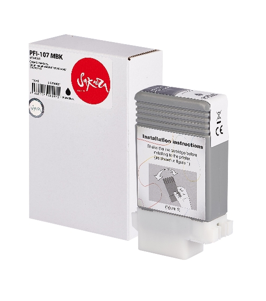 Картридж струйный Sakura 6704B001 (PFI-107 MBK) для Canon, черный матовый, 130 мл.