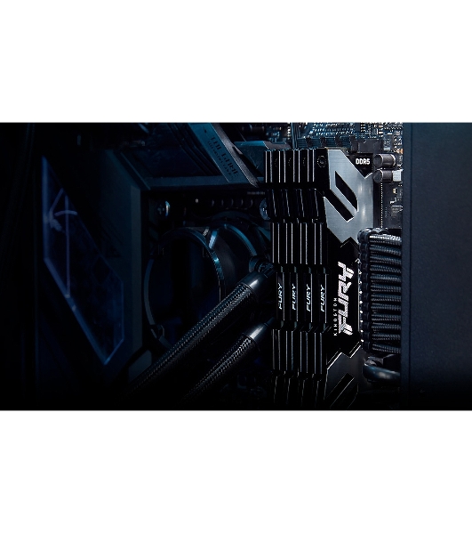 Оперативная память Kingston Fury Renegade, DDR5, 32Gb (1x32GB), 6400MHz, CL32, DIMM, радиатор, серебристый/черный
