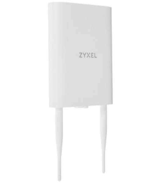 Гибридная уличная точка доступа Zyxel NebulaFlex NWA55AXE, 802.11a/b/g/n/ac/ax (2,4 и 5 ГГц), внешние антенны 2x2 (в комплекте), до 575+1200 Мбит/с, 1xLAN GE, защита от 4G/5G, без поддержки Captive po