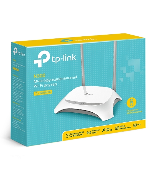 Маршрутизатор TP-Link TL-WR842N Многофункциональный беспроводной маршрутизатор серии N, скорость до 300 Мбит/с
