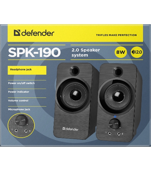 Акустическая система Defender 2.0 SPK-190 черный