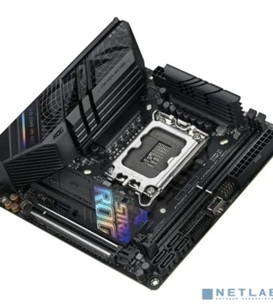 Материнская плата ASUS ROG STRIX B760-I GAMING WIFI, LGA 1700, Intel B760, 2xDDR5, 4xSATA, 2xM.2, 1xPCIe 5.0 x16, 1xHDMI, 1xDP, 1x 2.5Gb LAN, 3xUSB-A 2.0, 3xUSB-A 3.2 Gen 1, 1xUSB-C 3.2 Gen 1, 1xUSB-C 3.2 Gen 2x2, 5x3.5 мм, 7.1, Mini-ITX