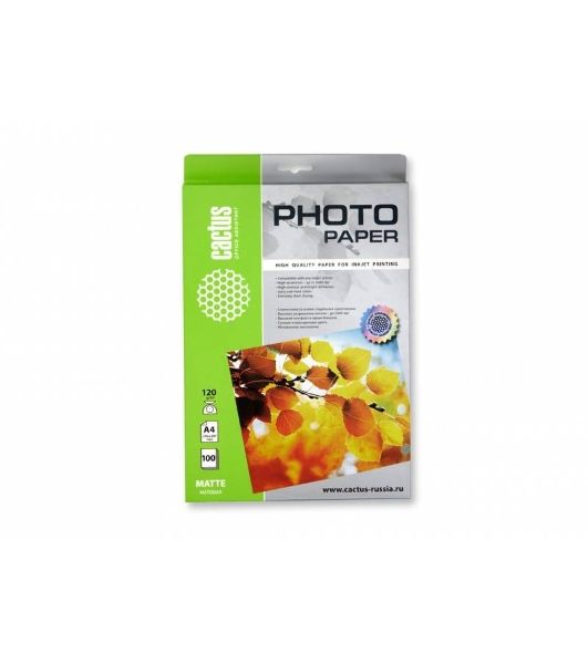 Фотобумага Cactus CS-MA4120100 A4/120г/м2/100л. матовая для струйной печати