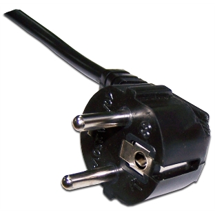 Шнур питания Lanmaster C19-Schuko угловая, 3х1.5, 220В, 16А, черный, 3 метра