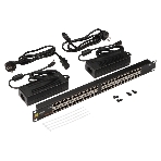 Панель POE 19', 24 порта, с двумя блоками питания 48V, 120W, фото 1