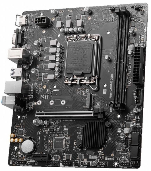 Материнская плата MSI PRO H610M-E DDR4, LGA 1700, Intel H610, 2xDDR4, 4xSATA, 1xM.2, 1xPCIe 4.0 x16, 1xPCIe 4.0 x1, 1xHDMI, 1xVGA, 1xRJ45 1Gb, 2xUSB-A 3.2 Gen 1, 4xUSB-A 2.0, 3x3.5мм, 7.1, mATX