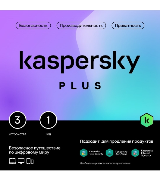 Программное обеспечение Kaspersky Plus + Who Calls 5-Device 1Y Base Box (KL1050RBEFS)