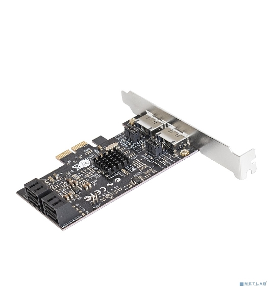 Контроллер ExeGate EXE-504 PCI-E 2.0, SATA3 RAID, 4 int+2 ext (OEM)