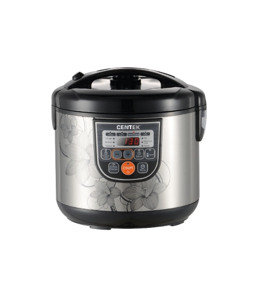 Мультиварка Centek CT-1498 (черный, сталь) 700Вт, 5.0л, 10 программ + 28 программ Мультишеф