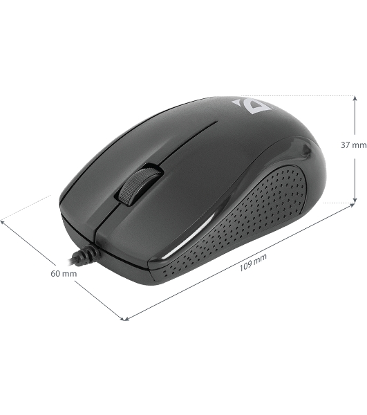Мышь проводная Defender Optimum MB-160 черный, 1000 dpi, USB, кнопки - 3